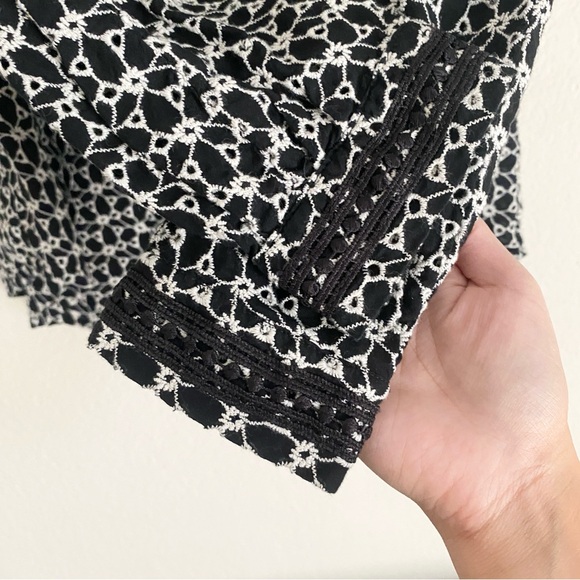 Wrap London Embroidered Black Button Down Top - Picture 3 of 7